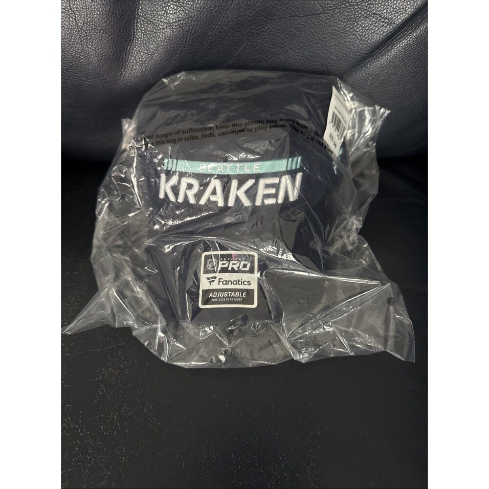 Fanatics Seattle Kraken Cap Authentic Pro Game & Train Adjustable Snapback